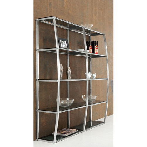 雾面不锈钢展示架在现代商业与交通场景中的多样化应用